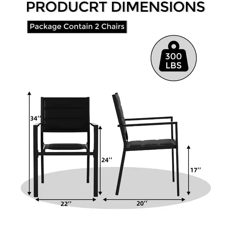 Chaise de salle à manger d'extérieur en aluminium Chaises de salle à manger pour balcon, jardin
