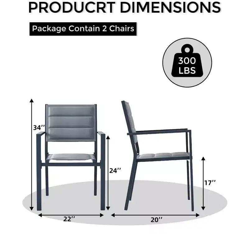 Chaise de salle à manger d'extérieur en aluminium Chaises de salle à manger pour balcon, jardin