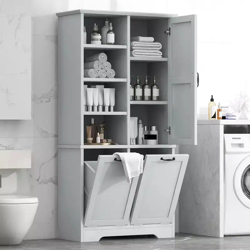 Grande armoire de rangement autonome Sharp avec étagères réglables et portes