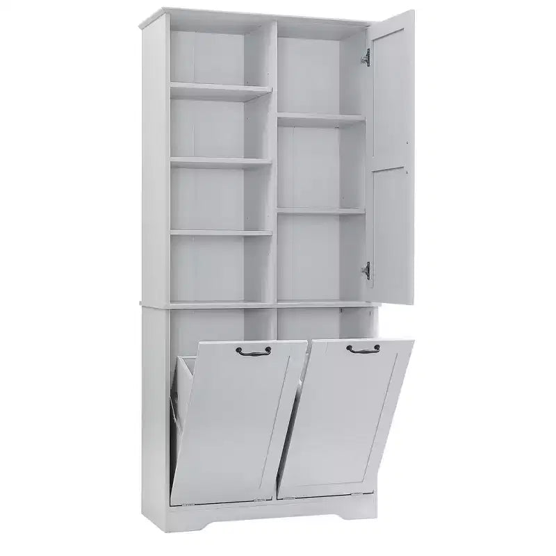 Grande armoire de rangement autonome Sharp avec étagères réglables et portes