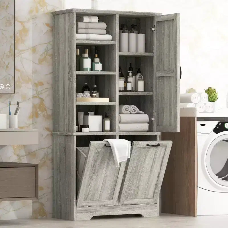 Grande armoire de rangement autonome Sharp avec étagères réglables et portes