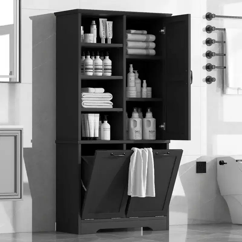 Grande armoire de rangement autonome Sharp avec étagères réglables et portes