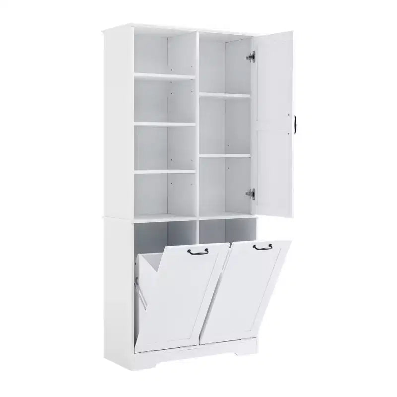 Grande armoire de rangement autonome Sharp avec étagères réglables et portes