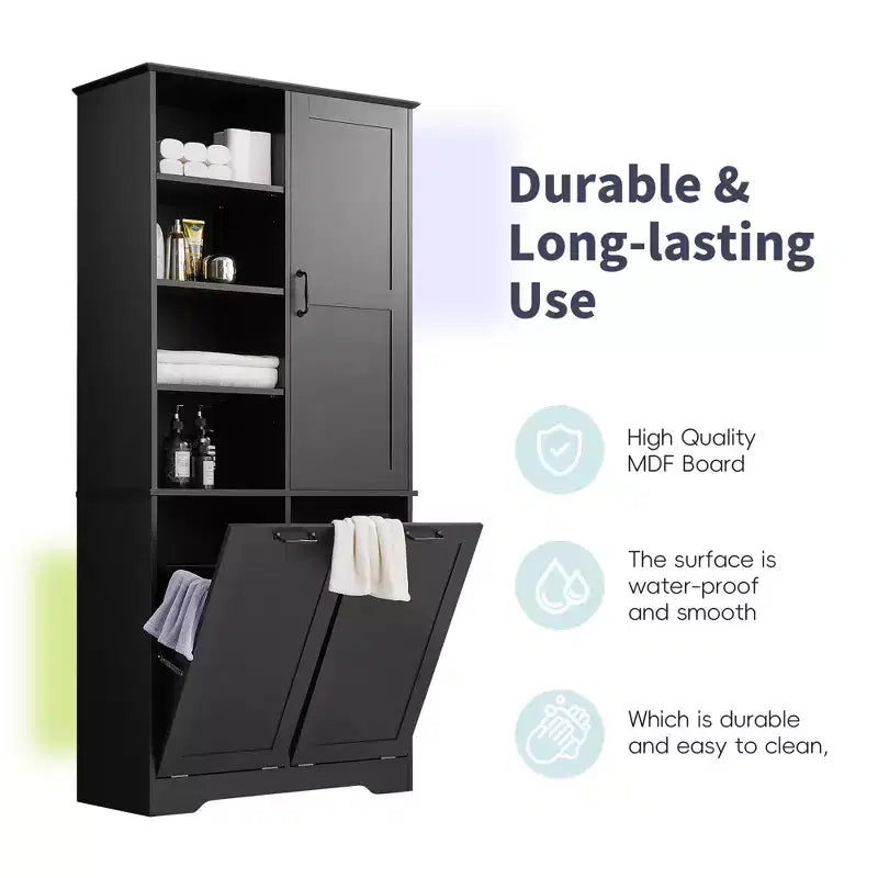 Grande armoire de rangement autonome Sharp avec étagères réglables et portes