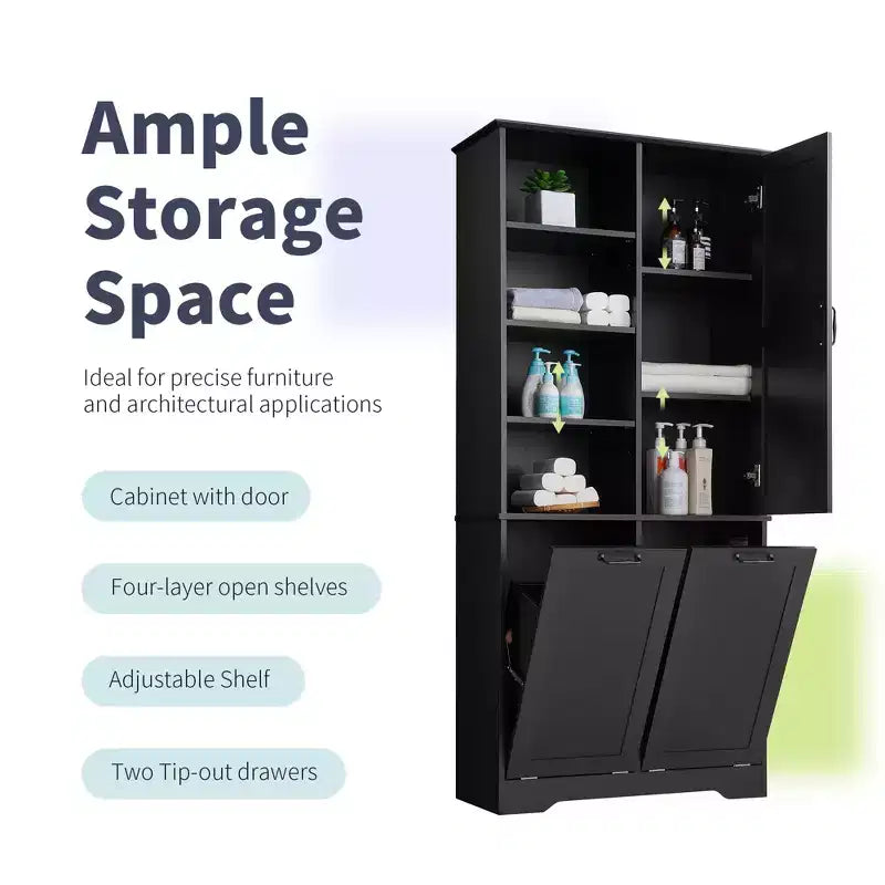 Grande armoire de rangement autonome Sharp avec étagères réglables et portes