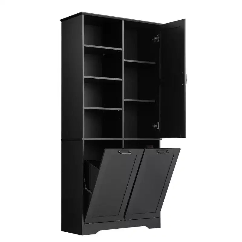 Grande armoire de rangement autonome Sharp avec étagères réglables et portes