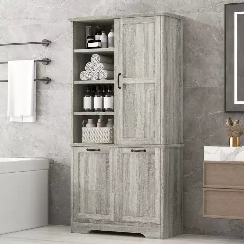 Grande armoire de rangement autonome Sharp avec étagères réglables et portes