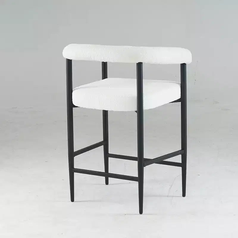 Tabourets de bar modernes, chaises de comptoir rembourrées avec tissu bouclé et cadre en métal, chaises de bar îlot de cuisine pour salle à manger