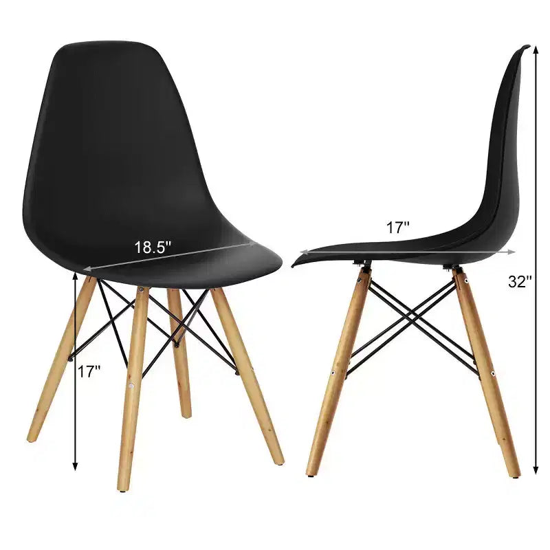 Chaises de salle à manger Style moderne Chaise en plastique Noir/Blanc/Bleu