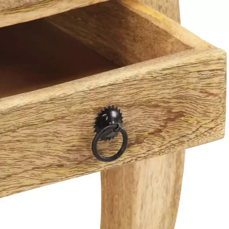 Table de chevet en bois de manguier massif naturel, armoire de chevet compacte