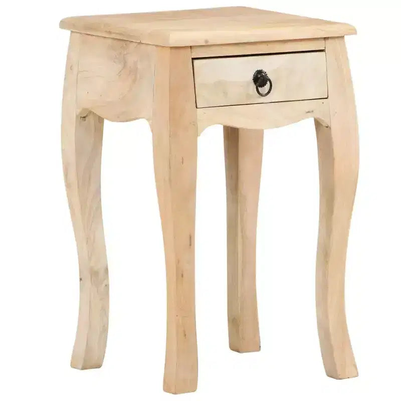 Table de chevet en bois de manguier massif naturel, armoire de chevet compacte