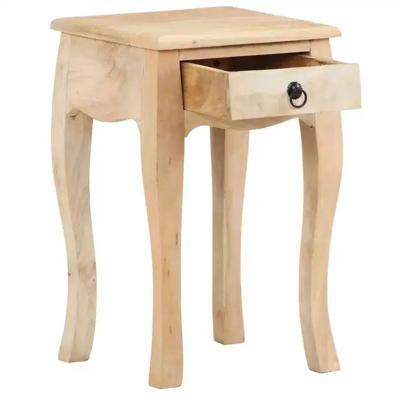 Table de chevet en bois de manguier massif naturel, armoire de chevet compacte