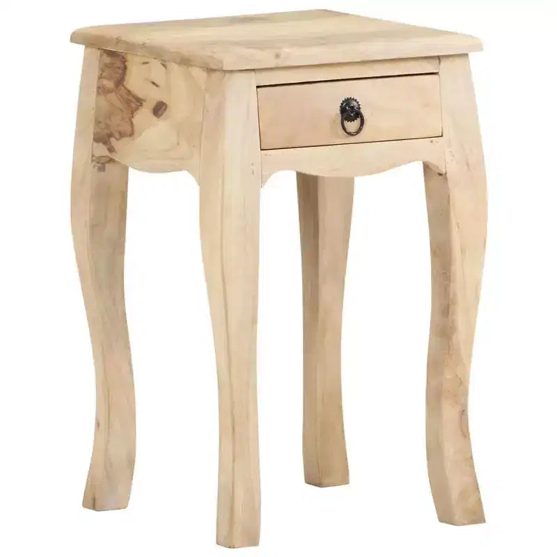 Table de chevet en bois de manguier massif naturel, armoire de chevet compacte
