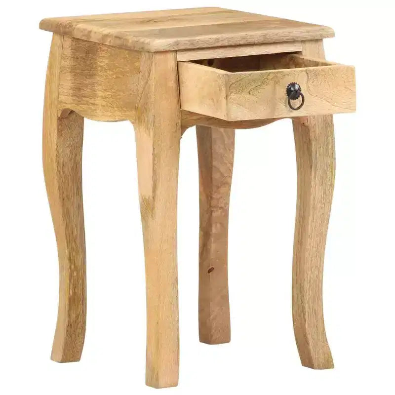 Table de chevet en bois de manguier massif naturel, armoire de chevet compacte