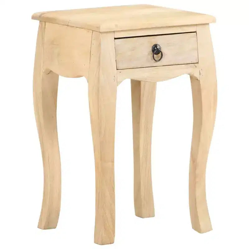 Table de chevet en bois de manguier massif naturel, armoire de chevet compacte