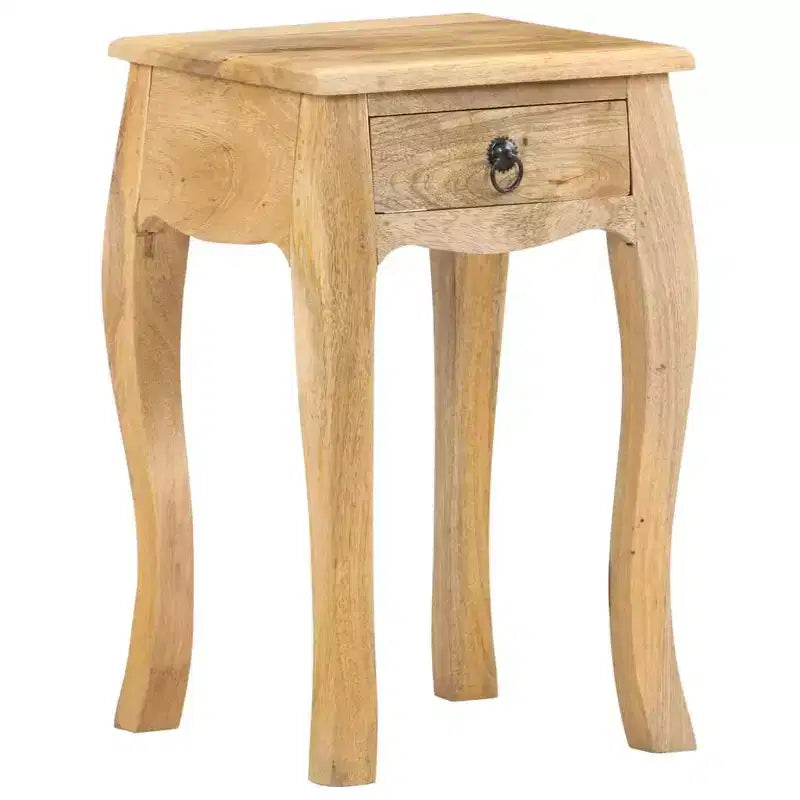 Table de chevet en bois de manguier massif naturel, armoire de chevet compacte