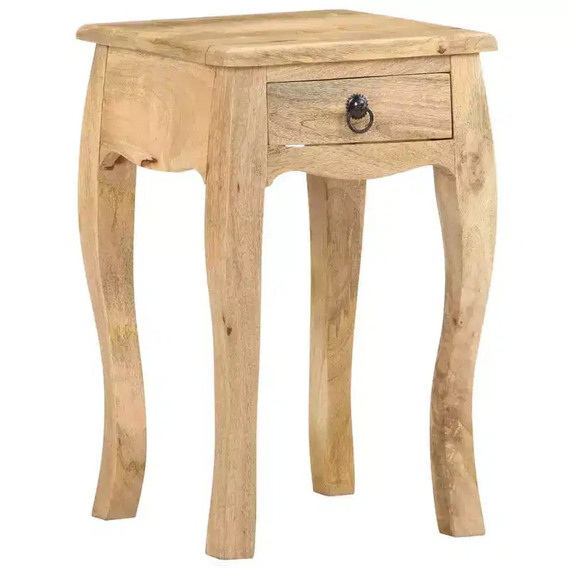 Table de chevet en bois de manguier massif naturel, armoire de chevet compacte