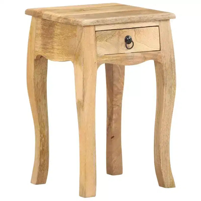 Table de chevet en bois de manguier massif naturel, armoire de chevet compacte