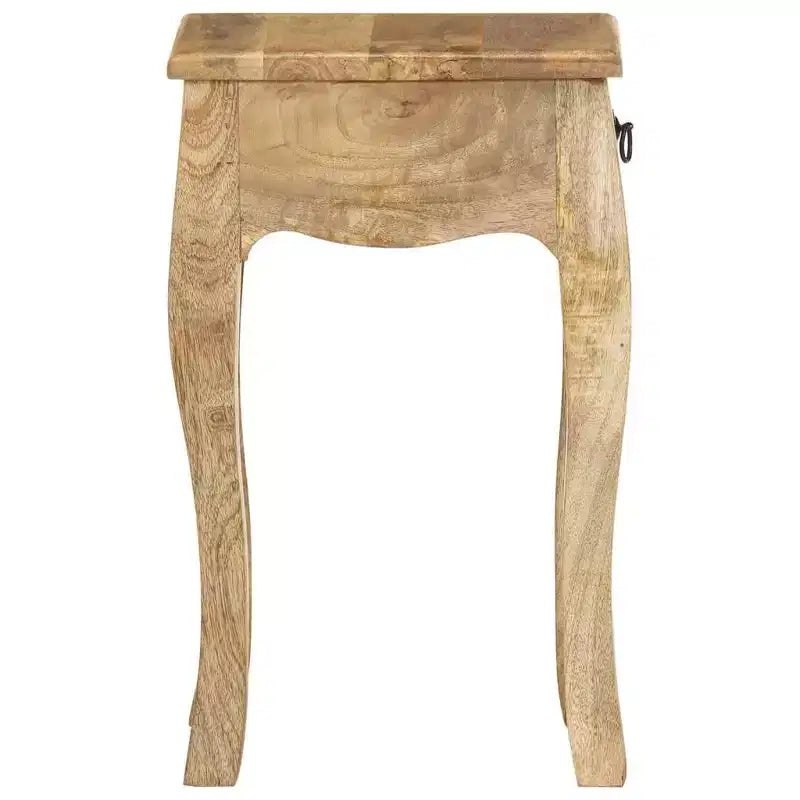 Table de chevet en bois de manguier massif naturel, armoire de chevet compacte