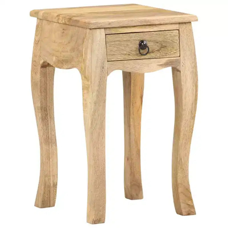 Table de chevet en bois de manguier massif naturel, armoire de chevet compacte