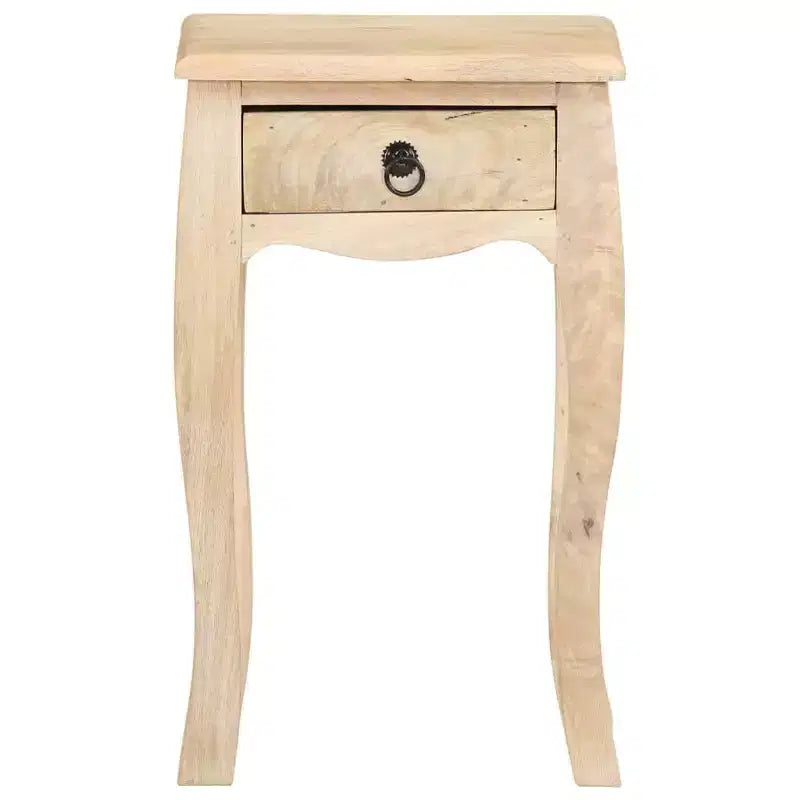 Table de chevet en bois de manguier massif naturel, armoire de chevet compacte