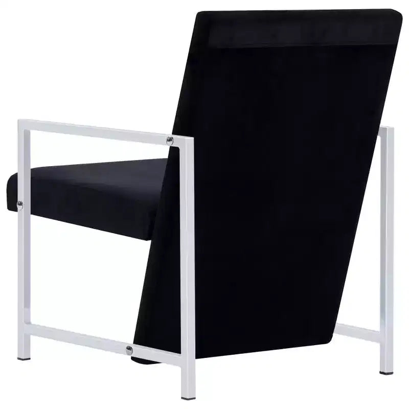Fauteuil avec pieds chromés Velours noir