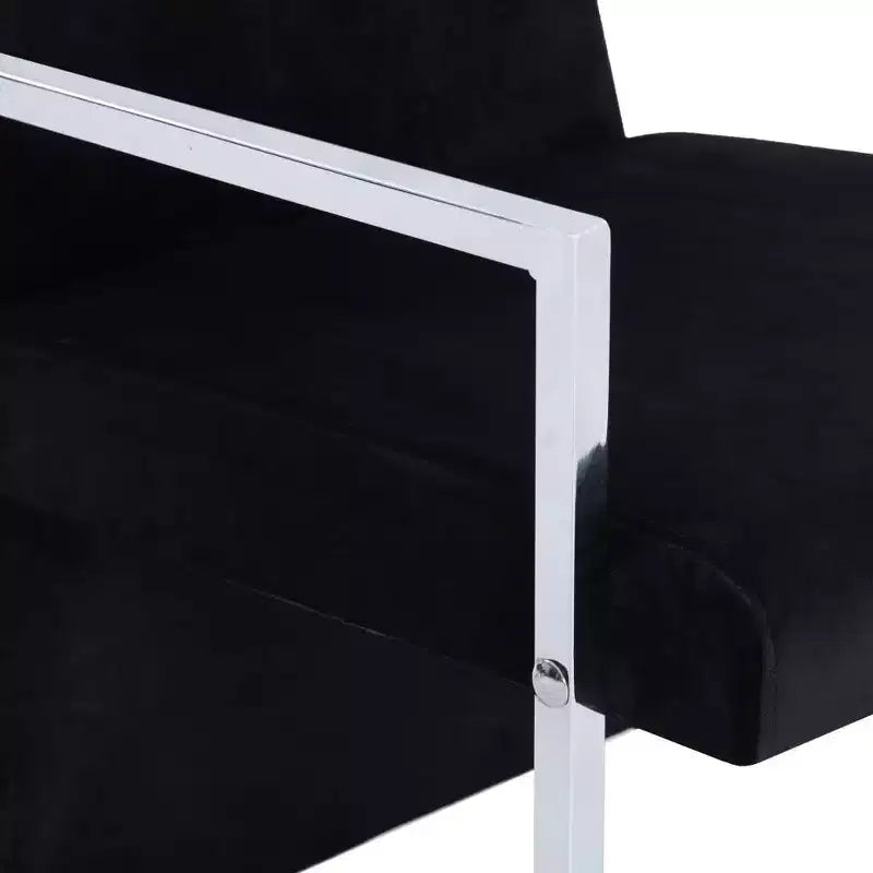Fauteuil avec pieds chromés Velours noir