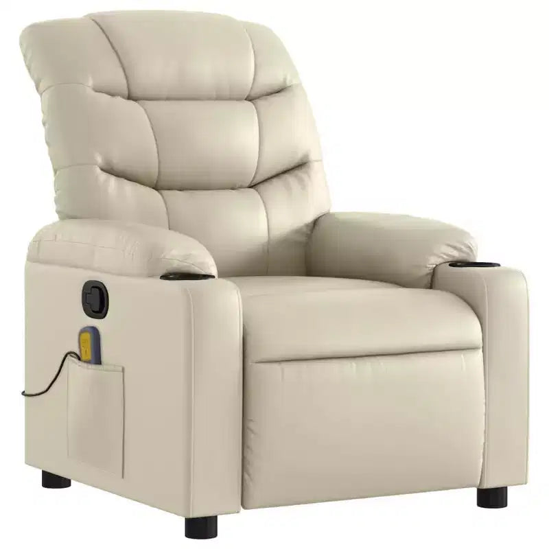 Fauteuil inclinable de massage en similicuir noir