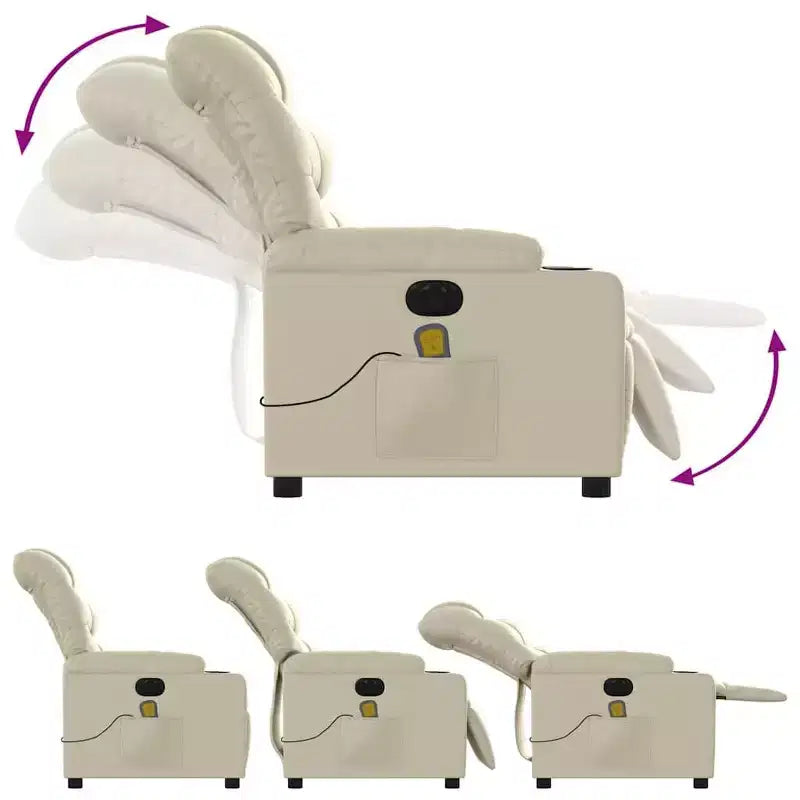 Fauteuil inclinable de massage en similicuir noir