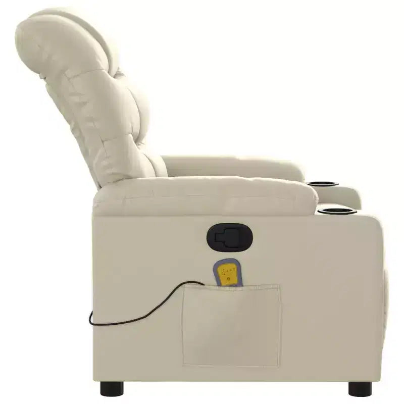 Fauteuil inclinable de massage en similicuir noir