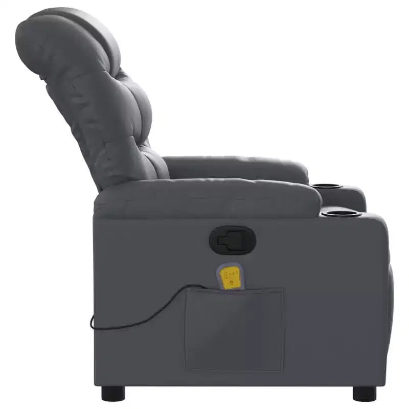 Fauteuil inclinable de massage en similicuir noir
