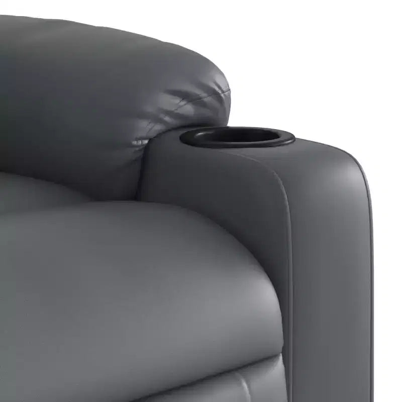 Fauteuil inclinable de massage en similicuir noir