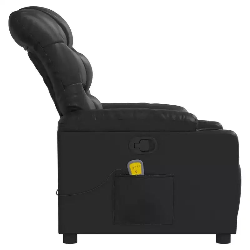 Fauteuil inclinable de massage en similicuir noir