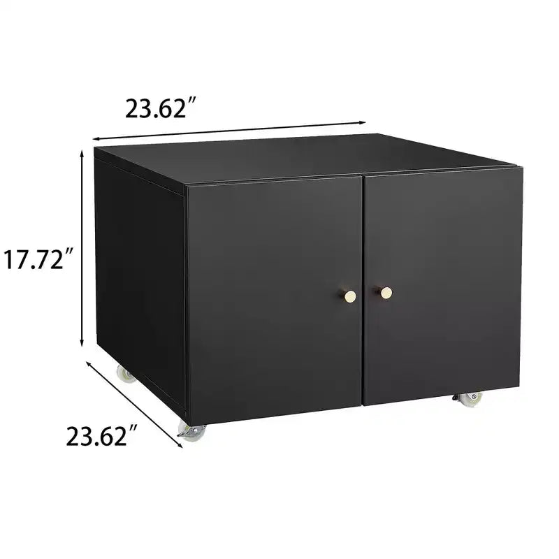 Meuble Classeur Imprimante Mobile Moderne avec Portes et Roues, Meuble de Rangement pour Bureau, Table d'Étude
