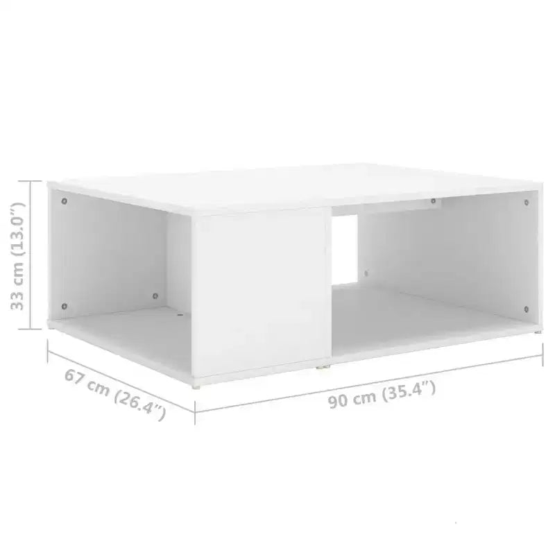 Table basse en bois d'ingénierie noir, taille moyenne, rectangulaire, moderne
