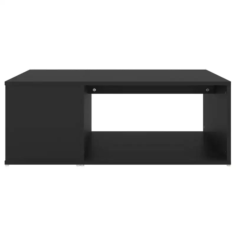 Table basse en bois d'ingénierie noir, taille moyenne, rectangulaire, moderne