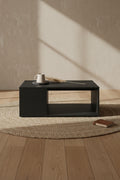 vidaXL Coffee Table Black Engineered Wood Medium Rectangular Modern