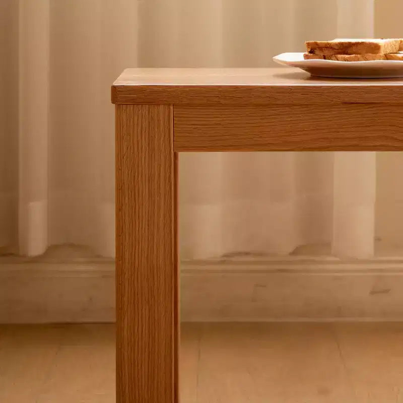Banc en Chêne Massif, Chaise Rectangulaire avec Renfort Métallique pour Salle à Manger, Salon & Entrée
