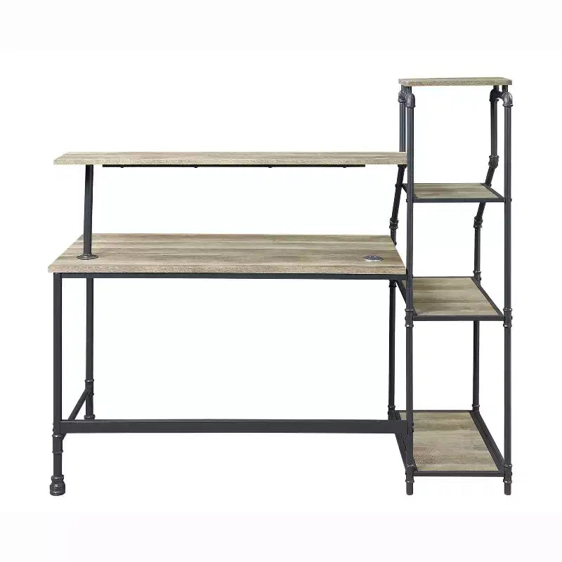 Bureau Phil avec bibliothèque réversible et éclairage LED