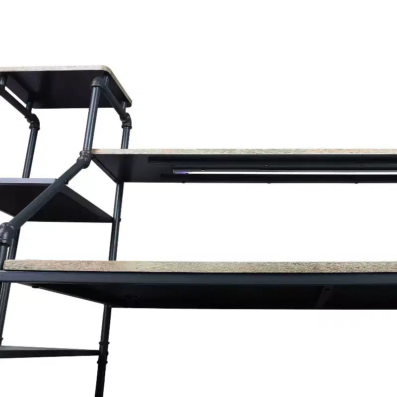 Bureau Phil avec bibliothèque réversible et éclairage LED