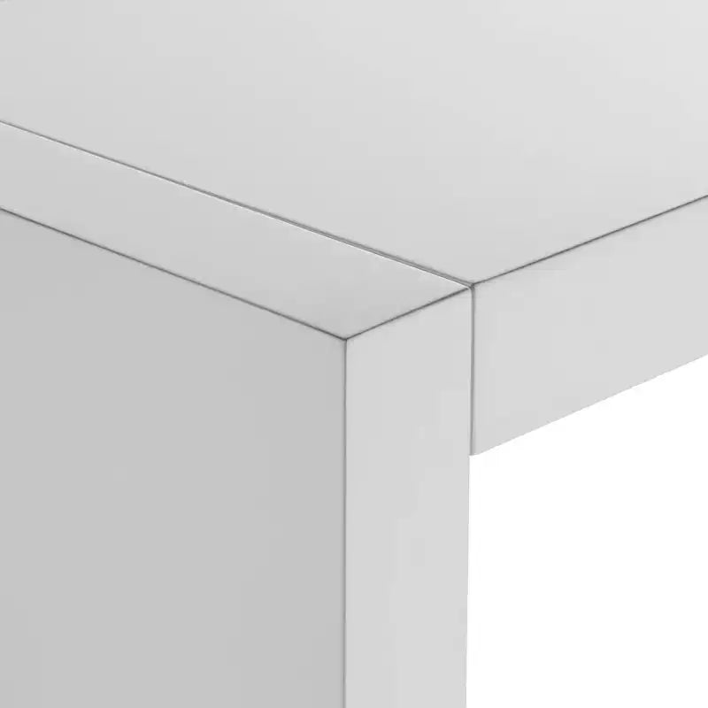 Table de bar rectangulaire blanche brillante moderne et minimaliste 50 x 18 pour salon, cuisine, chambre, chevet, entrée, bureau, salle de bain