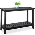Table console en bois à 2 étagères de 122 cm pour intérieur et extérieur, buffet multifonctionnel, rangement de bar