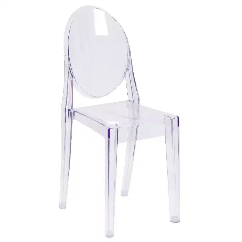 Chaise d'appoint Ghost en acrylique transparent - Chaise empilable pour événement ou décoration