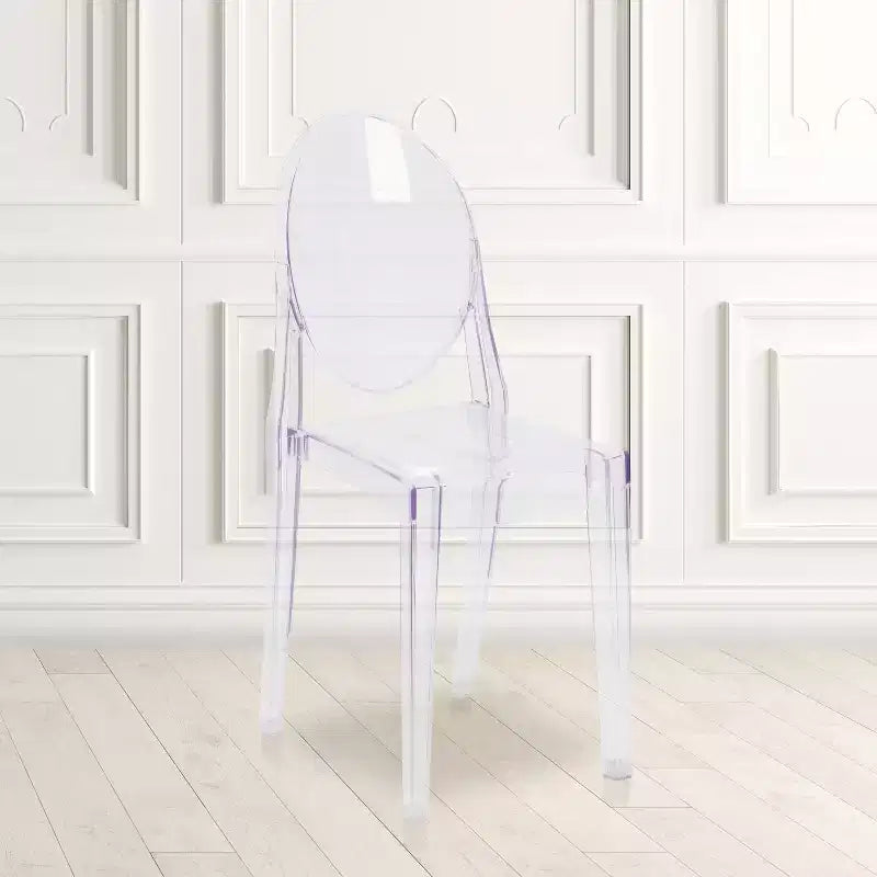 Chaise d'appoint Ghost en acrylique transparent - Chaise empilable pour événement ou décoration