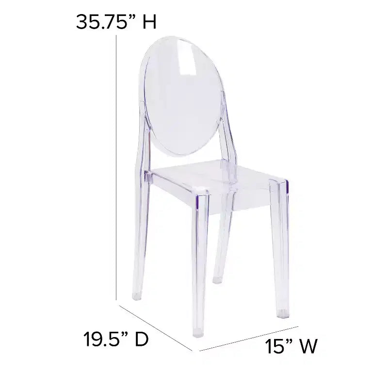 Chaise d'appoint Ghost en acrylique transparent - Chaise empilable pour événement ou décoration