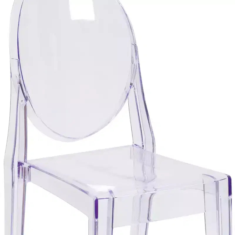 Chaise d'appoint Ghost en acrylique transparent - Chaise empilable pour événement ou décoration