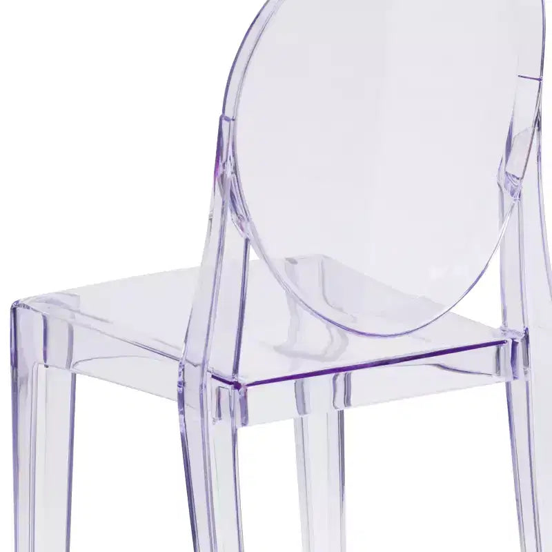 Chaise d'appoint Ghost en acrylique transparent - Chaise empilable pour événement ou décoration